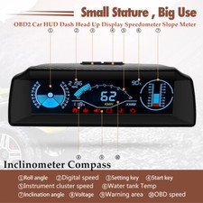 Obd2 Car Dash Head Up Display Speedometer Smart Slope Meter Inclinometer Compass Obd2 Car Dash Head Up Display Speedometer Smart Slope Meter Inclinometer Compass