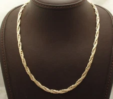 18" Shiny Flat Rope Link Chain Necklace w/ Lobster Clasp Real 10K Yellow Gold 