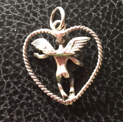 Silver Angel "Love" Braided Heart Pendant for Necklace - Picture 3 of 3