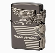 Japan Limited  Zippo Lighter Harley-Davidson  Ion Coating Black x Nickel HDP-25