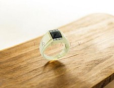 Black Onyx Square Cut With 925 Sterling Silver Gold Plated Ring For Men's #A163