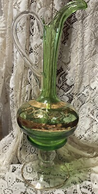 よ*ー様 Murano Green and Gold VETRO ARTISTI Vintage Murano Venetian Green And Gold Decanter And Glasses Set | eBay