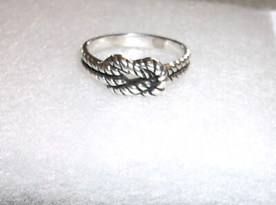 TWISTED ROPE UNISEX STERLING SILVER-925 .SIZE 11 TWISTED