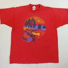 Vintage t-shirt outdoor island art size XL ofra trees islands Sun fade tourist