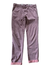 Hero Seven Pants Pantalon Chino Fancy Slim Fit Pink Khaki Green Design Size 30