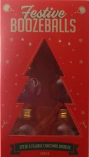Festive Boozeballs Set of 6 Fillable Christmas Baubles Ornaments 50ml each