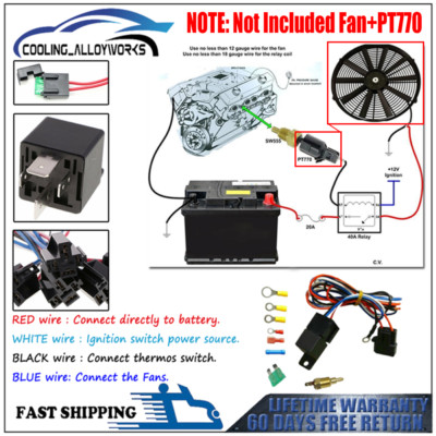 New Thermostat Temp Control Switch Electric Radiator Cooling Fan Relay