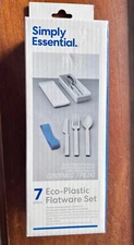 Brand New ~ Simply Essential Eco Plastic 7 piece Portable Flatware Set