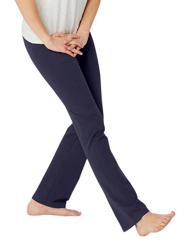 Ladies Navy Straight Leg Fitness Cotton Rich Stretchy Elasticated Waist Jeggings - 第 2/9 張圖片