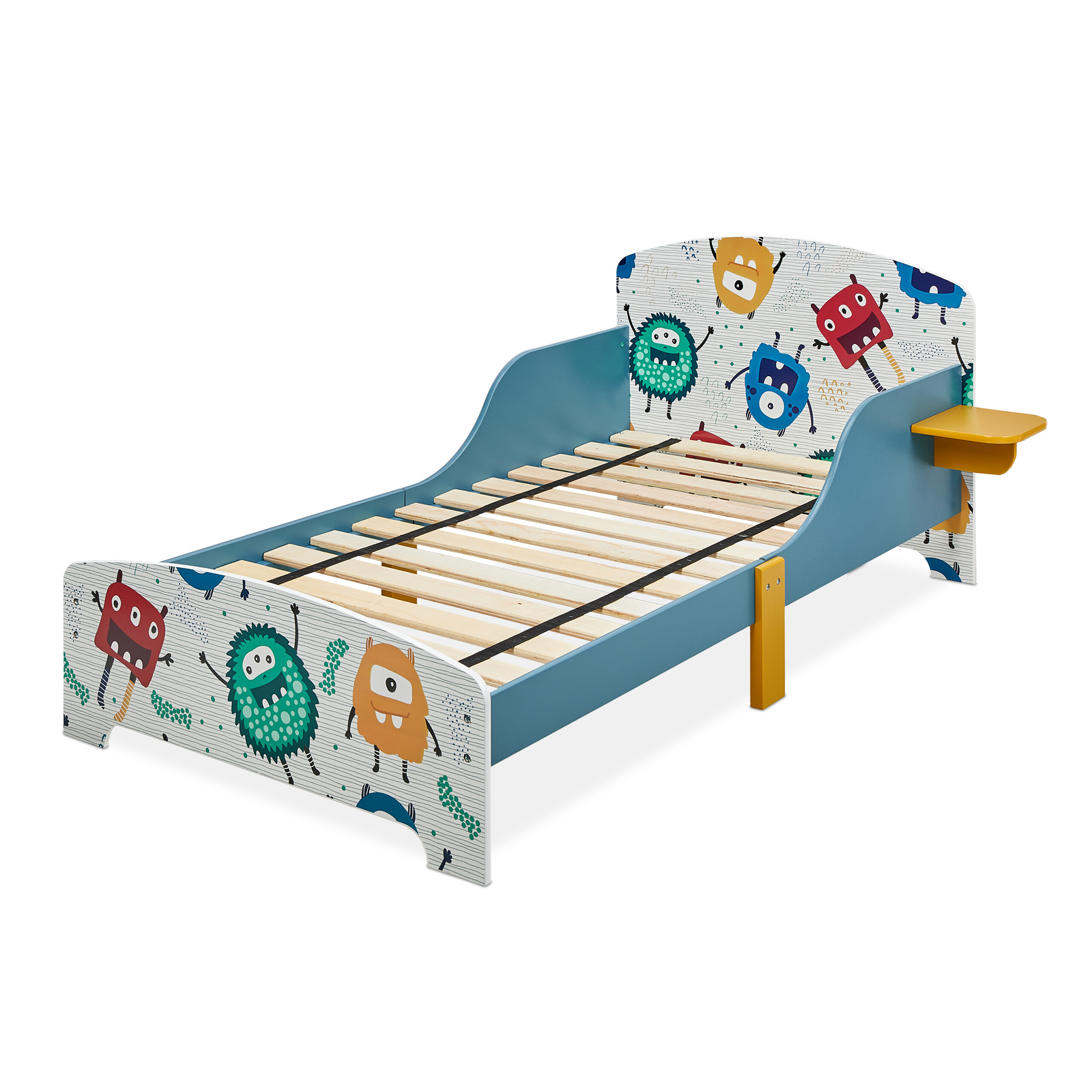 Cama infantil con estante Cama celeste 70x140 cm Litera con somier y barandillas