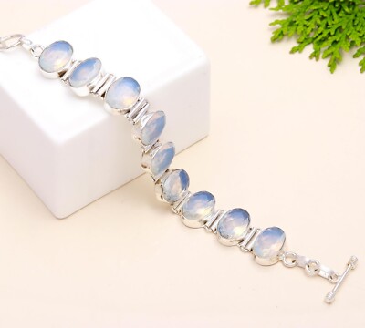 Opalit Edelstein Armband 925 Sterling Silber Schmuck Geschenk für Weihnachten 7-8''