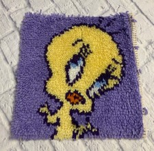 Looney Tunes Vintage Latch Hook Tweety Bird Tapestry Wall Decor