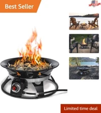 Lightweight 21-Inch Propane Fire Pit with Cover - Ideal for Outdoor Gatherings