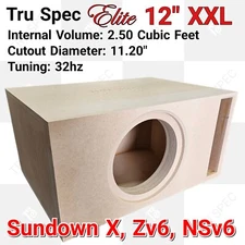 TRU SPEC Elite Single 12 XXL HD Subwoofer Enclosure Box For SundownM X ZV6 NSv6