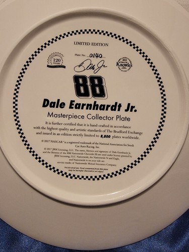 Dale Jr Autographed Collectors Plate - Picture 10 of 12