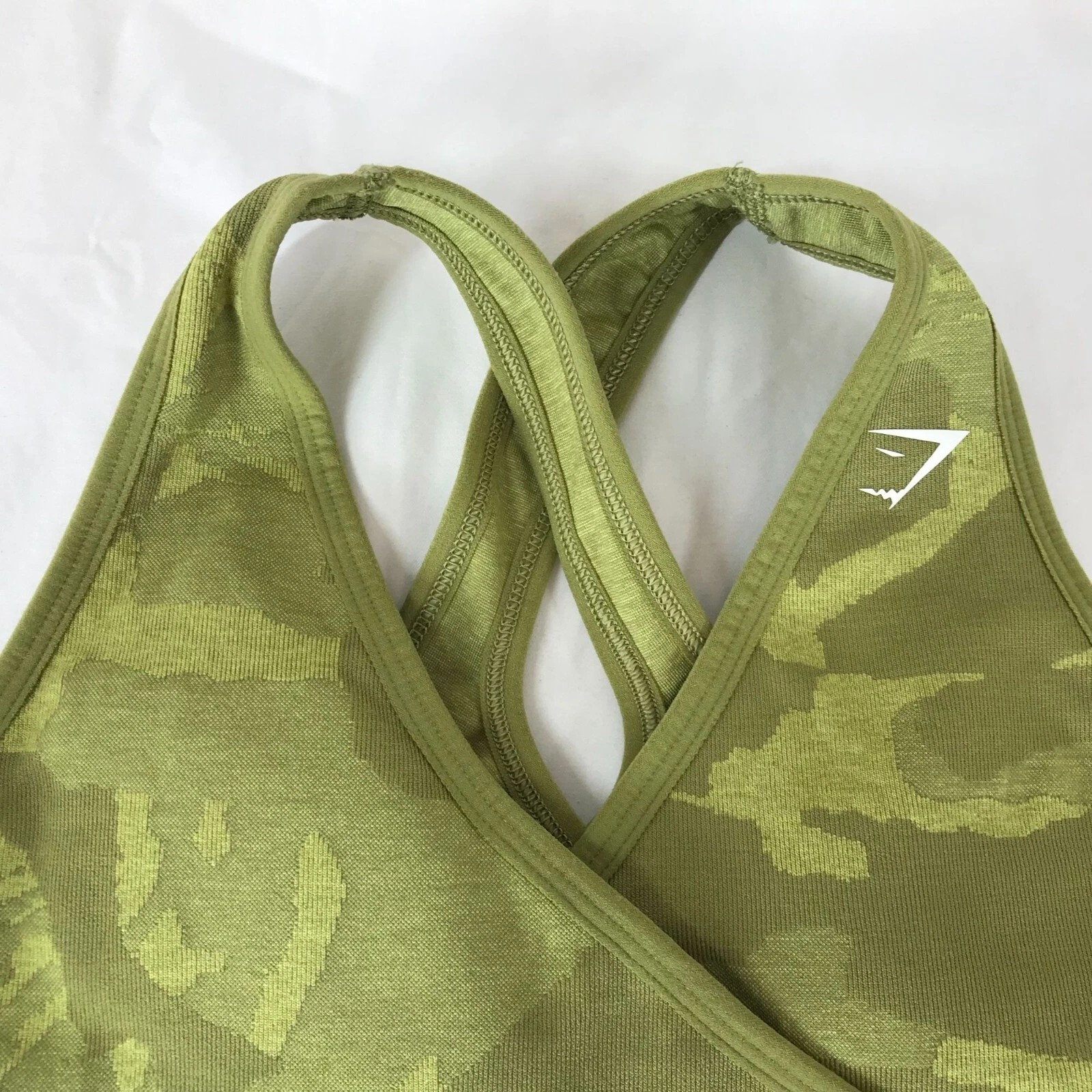 gymshark camo criss cross wrap sports tank-bra