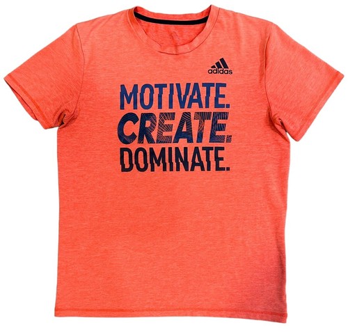 Adidas Shirt Youth XL "Motivate Create Dominate" Orange Short Sleeve