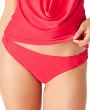 1845 BAR III Solid side shirred Hipster Bikini Bottom PARADISE PINK size XL new