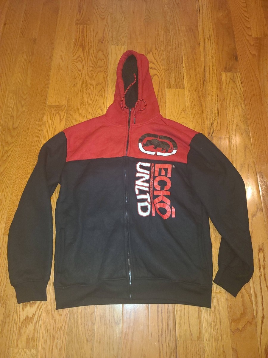 Ecko Unltd Sweater Adult Men Large Red Black Graphic Full