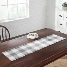 Annie Buffalo Check Grey Runner 12x48 Country Cottage Runner