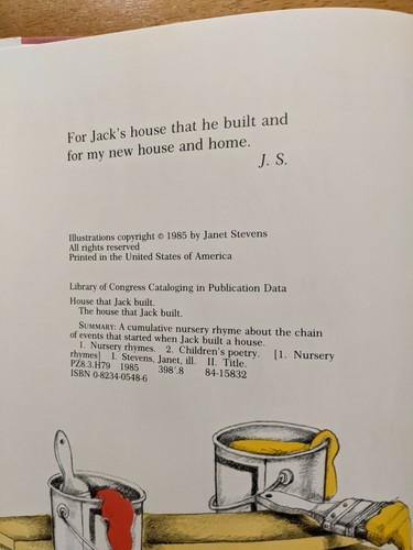 The House That Jack Built: A Mother Goose.. by Stevens, Janet HCDJ 1985 1st ed. - Picture 2 of 7