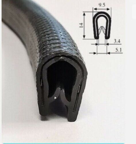 Protection de garniture de bord de voiture en caoutchouc noir standard 14 mm x 8,5 mm CONVIENT 1 mm - 5 mm - Photo 1/1