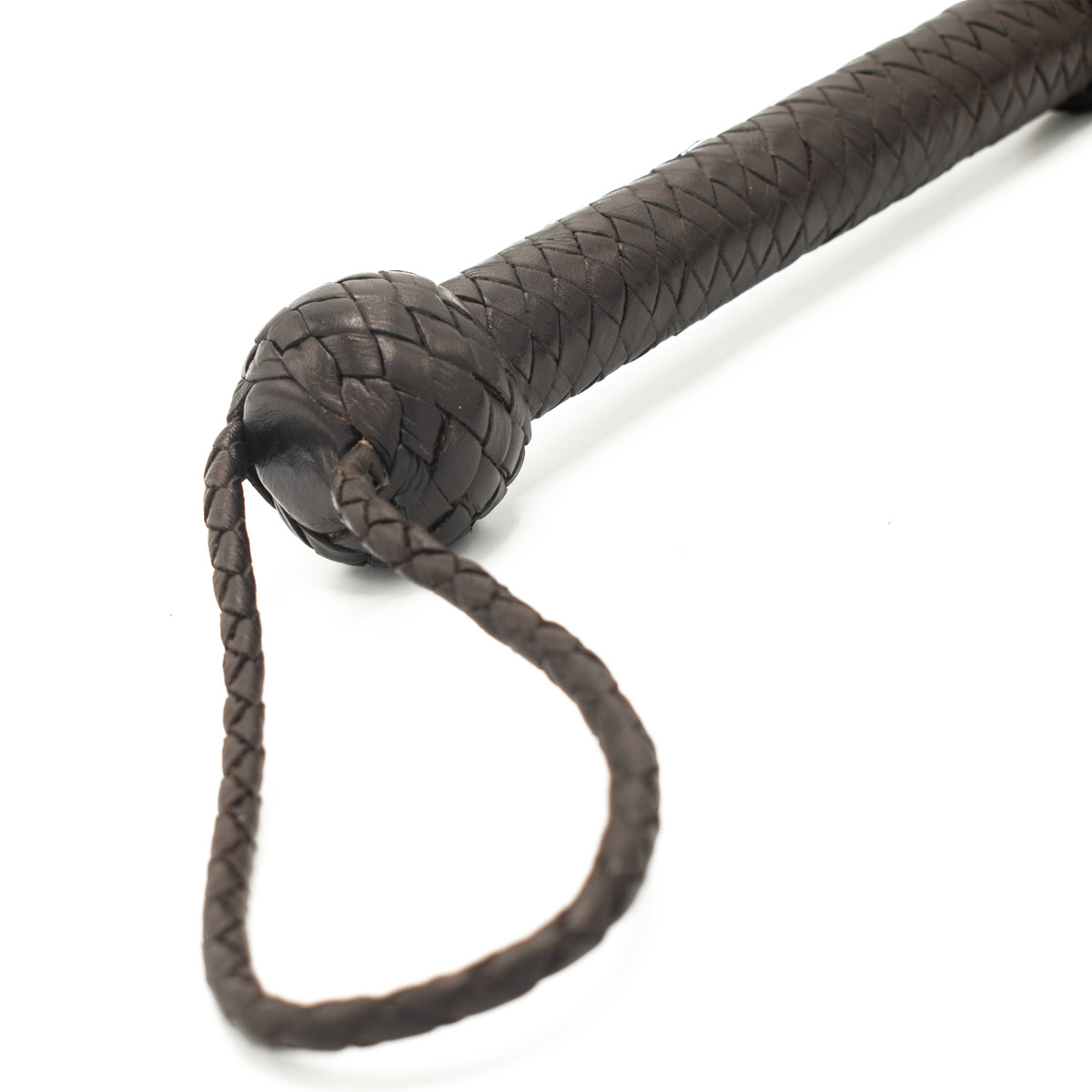 Dark Brown Leather Bull Whip - 8' Handcrafted | BUDK.com