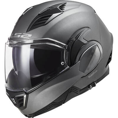 LS2 VALIANT II SOLID Klapphelm aus Kinetischer Polymerlegierung - matt titan