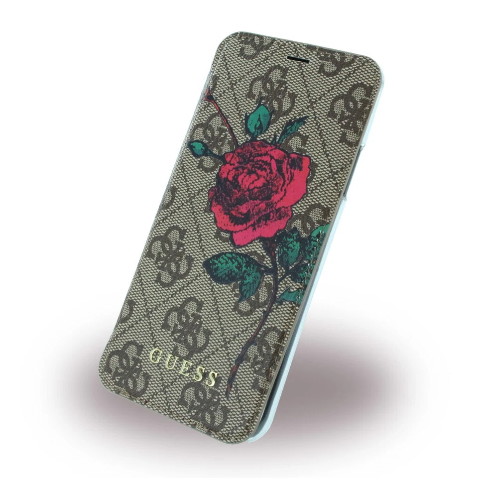 Guess Logo Fleur Design Avec Rose Étui Type Livre pour Apple IPHONE X/10 - Photo 2/4