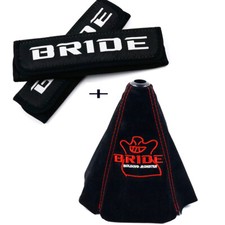 Bride Suede Leather Shift Boot Shift Knob Coverblack Suede Fabric Seat Belt