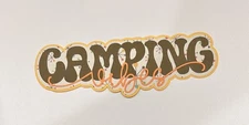 Camping Vibes Scrapbook Title Handmade Paper Pierced Die Cut