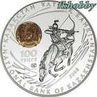 Kazakhstan 2008 silver 100 Tenge Chingiz Khan Horse Pferde Animals Tiere