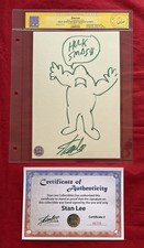 Stan Lee Hulk Smash Doodle Sketched & Signed by Stan Lee! CGC! Marvel Very Rare!