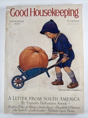 Good Housekeeping November 1929 Jessie Wilcox Smith Pumpkin fall Thanksgiving