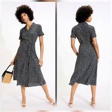 Club Monaco Open Neck Silk Shirt Dress, Size: XS