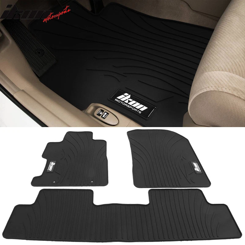 Fits 06-11 Honda Civic 8th Heavy Duty Floor Mats Carpets W/IKON Logo Black Latex