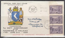 Canadá Scott 283 Str 3 C. P. S. FDC - Halifax, NS 200 aniversario #2