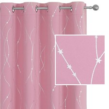 Pink Blackout Curtains for Living Room 45 inch Length 2 Panels,Room Darkening...