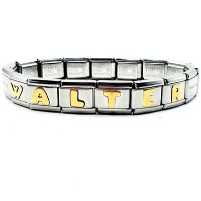 Authentic NOMINATION Stainless Steel Bracelet WALTER Gold Accent Letters