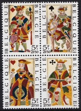Belgium, 1973, COB 1695/8: €2, Solidarity, Playing Cards, MNH