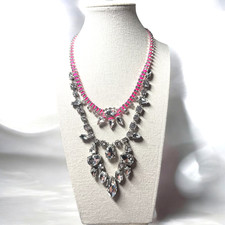 STELLA & DOT Retired Silver Tone Neon Dream Statement Necklace SD116 MSRP $105