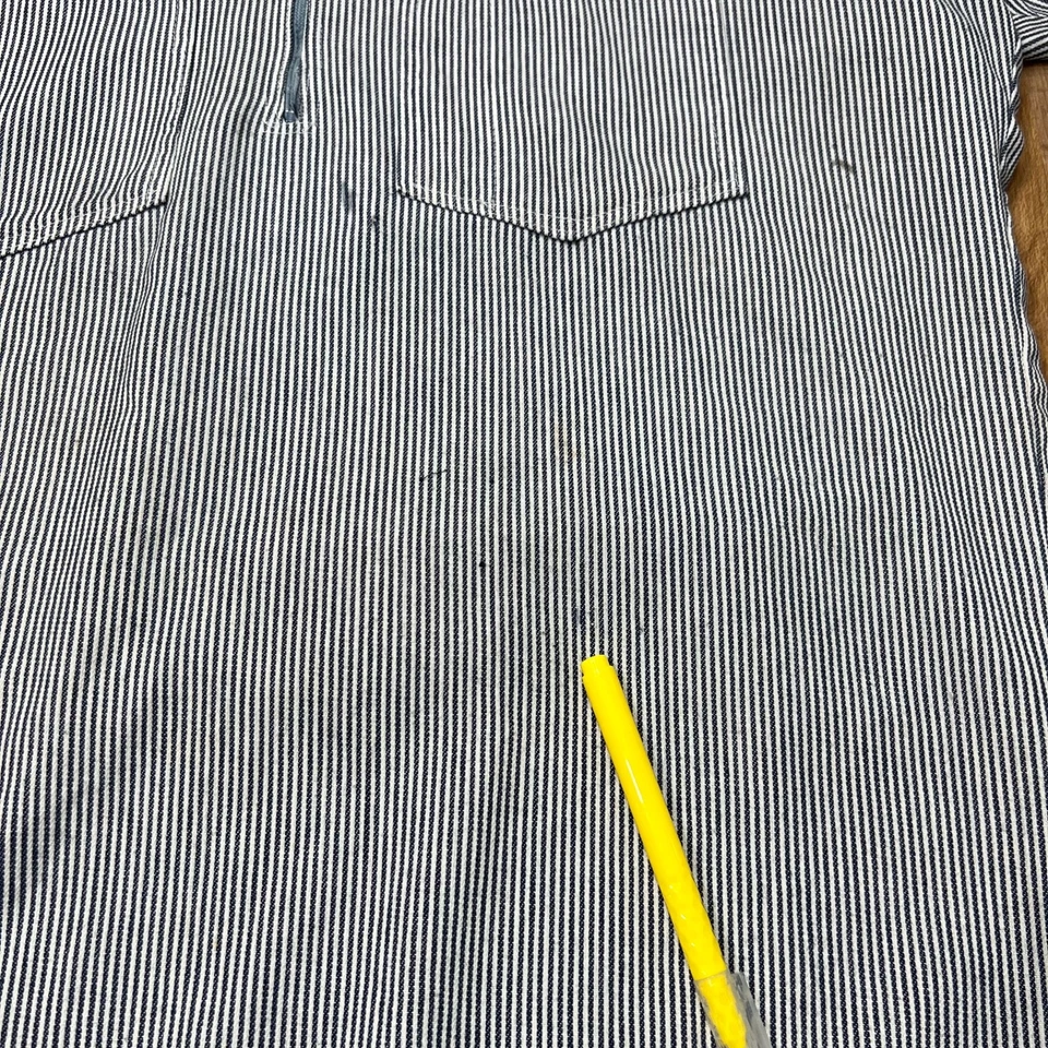 Camisa Vintage Ben Davis Etiqueta Amarilla Nogal Rayas Talla Med EE. UU. 70s Workwea Foto 4 de 4