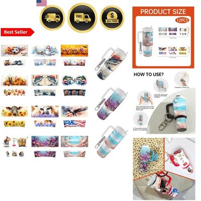 UV DTF Transfer Stickers for Keychains Water Bottles DIY Crafts 12pcs