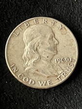1960 Franklin Half Dollar 90% Silver $0.50 Philadelphia Circulated Coin