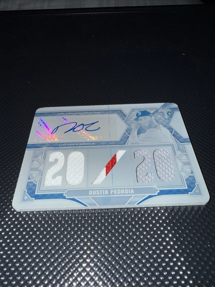达斯汀·佩德罗亚 1/1 签名 2022 Topps 三线白鲸 3 色布贴 — 第 2/4 张图片
