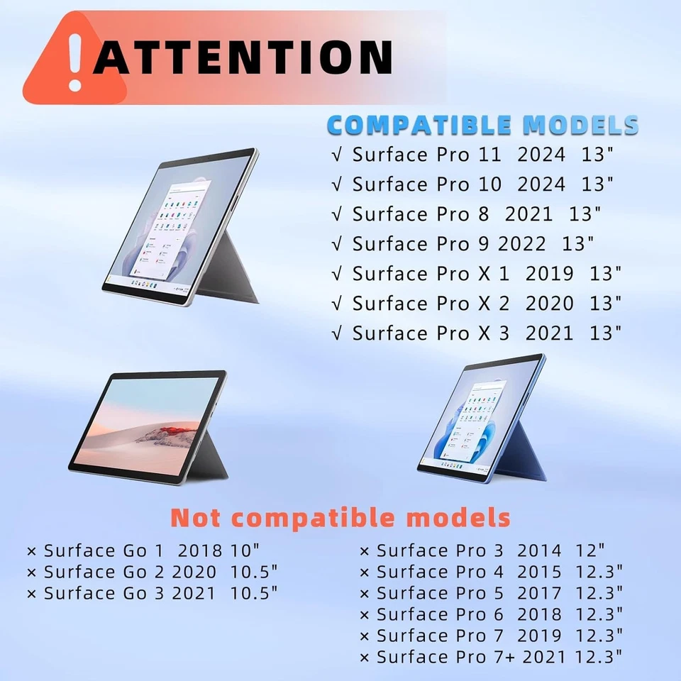 Wireless Bluetooth Keyboard with Trackpad & Pen Holder for Surface Pro 11/10/... - Image 4 of 4