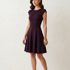 Eliza J Maroon Knit Fit & Flare Dress 6