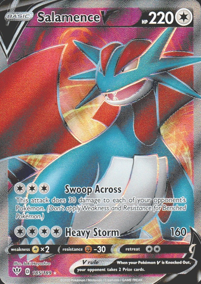 Salamence V (Full Art) Ultra Rare SWSH03: Darkness Ablaze 185/189 NM