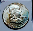 BU.1958-P Ben Franklin Half Dollar 50c US Mint Silver Coin