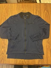 Nike Basketball Jacket Zipper Pockets Dri Fit Obsidian Navy Blue Size XL